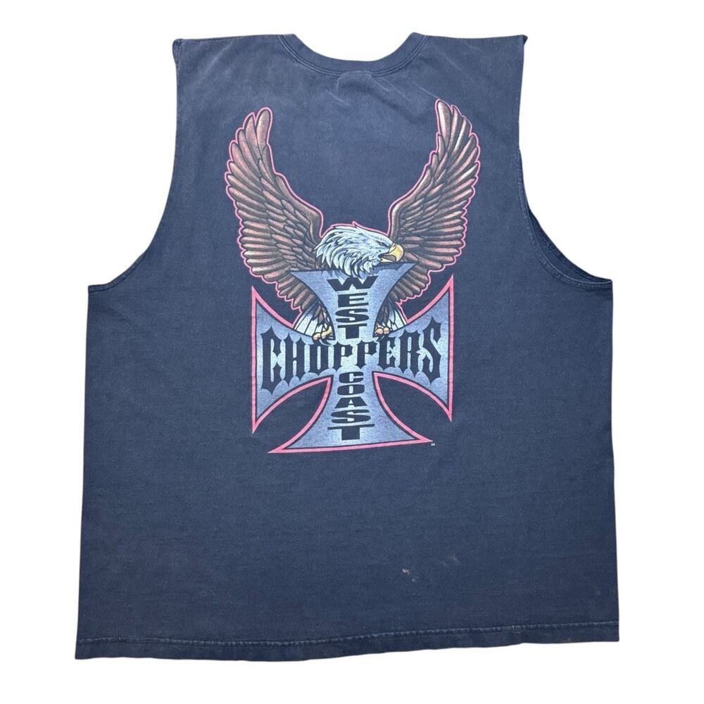 West Coast Choppers Jesse James Eagle Iron Cross Sleeveless Muscle Tee Black XXL